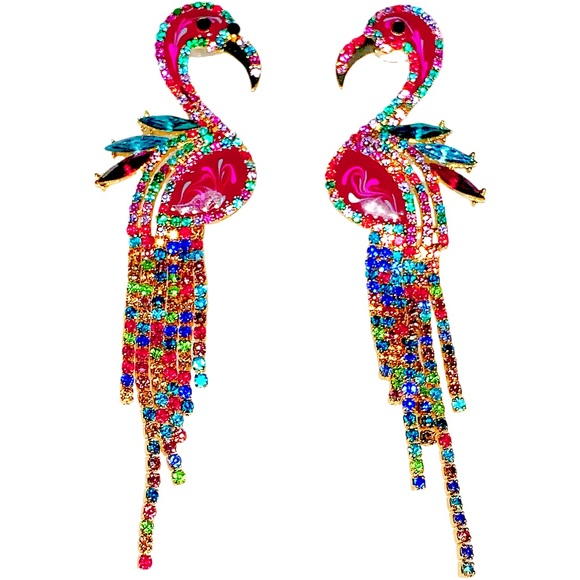 Tropical 🌴 Bird 🦜Earrings - Picture 4 of 7